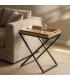 MESITA NATURAL-NEGRO MADERA-METAL 55 X 40 X 61,50 CM