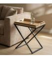 MESITA NATURAL-NEGRO MADERA-METAL 55 X 40 X 61,50 CM