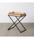 MESITA NATURAL-NEGRO MADERA-METAL 55 X 40 X 61,50 CM