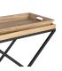 MESITA NATURAL-NEGRO MADERA-METAL 55 X 40 X 61,50 CM