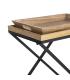 MESITA NATURAL-NEGRO MADERA-METAL 55 X 40 X 61,50 CM