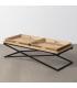 MESA CENTRO NATURAL-NEGRO MADERA-METAL 113 X 50 X 36,50 CM
