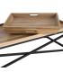 MESA CENTRO NATURAL-NEGRO MADERA-METAL 113 X 50 X 36,50 CM