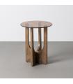 MESA AUXILIAR MARRÓN MADERA-CRISTAL 40 X 40 X 51 CM