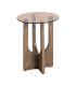 MESA AUXILIAR MARRÓN MADERA-CRISTAL 40 X 40 X 51 CM