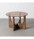 MESA CENTRO MARRÓN MADERA-CRISTAL 60 X 60 X 41 CM