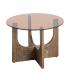 MESA CENTRO MARRÓN MADERA-CRISTAL 60 X 60 X 41 CM