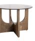 MESA CENTRO MARRÓN MADERA-CRISTAL 60 X 60 X 41 CM