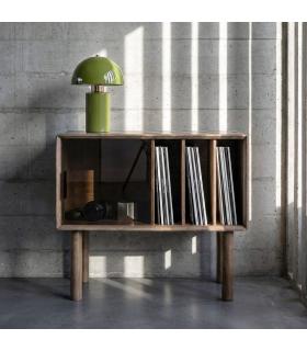 MUEBLE AUXILIAR MARRÓN MADERA-CRISTAL 80 X 38 X 70 CM