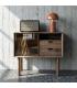 MUEBLE AUXILIAR MARRÓN MADERA-CRISTAL 80 X 38 X 70 CM