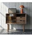 MUEBLE AUXILIAR MARRÓN MADERA-CRISTAL 80 X 38 X 70 CM