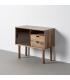 MUEBLE AUXILIAR MARRÓN MADERA-CRISTAL 80 X 38 X 70 CM
