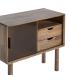 MUEBLE AUXILIAR MARRÓN MADERA-CRISTAL 80 X 38 X 70 CM