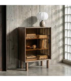 VITRINA MARRÓN MADERA-CRISTAL 70 X 40 X 100 CM