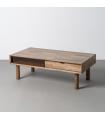 MESA CENTRO MARRÓN MADERA-CRISTAL 120 X 60 X 40 CM