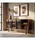 APARADOR MARRÓN MADERA-CRISTAL 160 X 46 X 80 CM