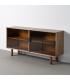 APARADOR MARRÓN MADERA-CRISTAL 160 X 46 X 80 CM