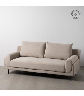 SOFÁ 3 PLAZAS TAUPE TEJIDO-METAL SALÓN 216 X 86 X 90 CM
