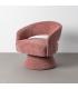 SILLÓN GIRATORIO ROSA TEJIDO-MADERA 71 X 68 X 72 CM