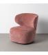 SILLÓN GIRATORIO ROSA TEJIDO-MADERA 73 X 68 X 74 CM