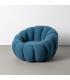 SILLÓN AZUL TEJIDO-MADERA 92 X 89 X 61 CM