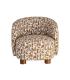 SILLÓN ESTAMPADO CREMA-OCRE TEJIDO-METAL 73 X 82 X 70 CM