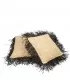 The Raffia Cushion Cover Square - Natural Black - 60x60