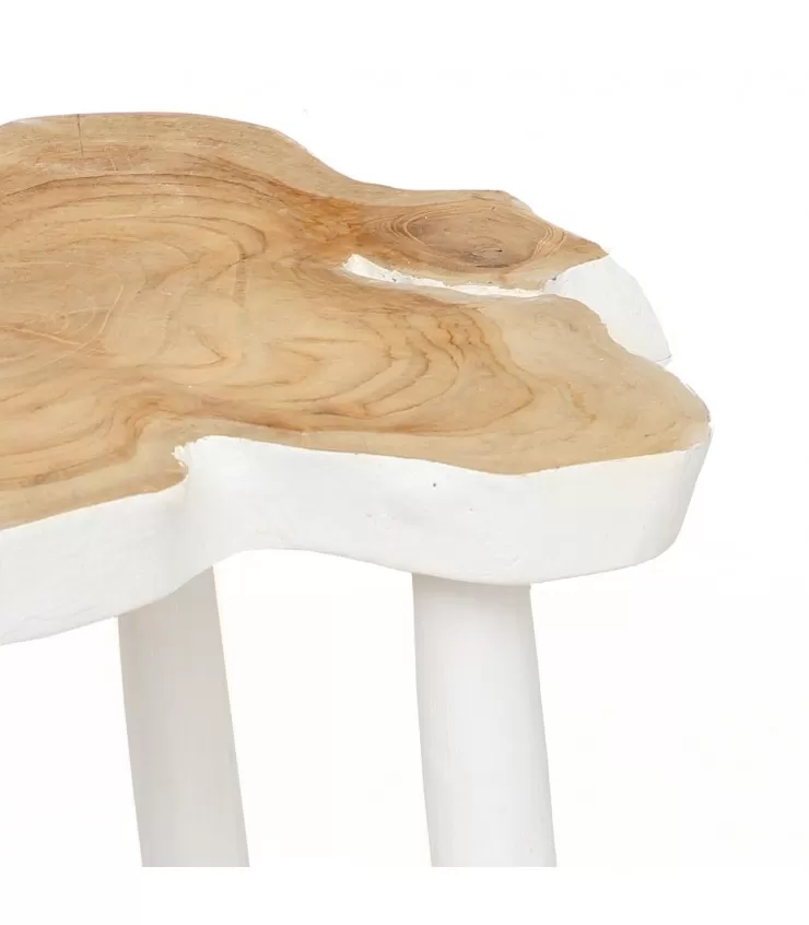 A mesa lateral orgânica - branco natural