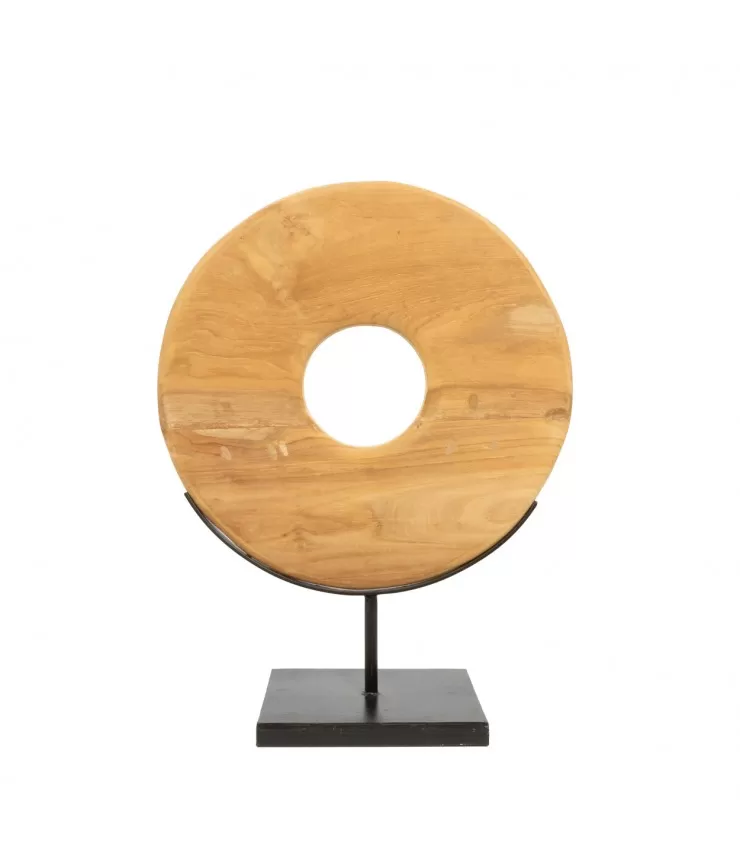 The Teak Disc on Stand - M