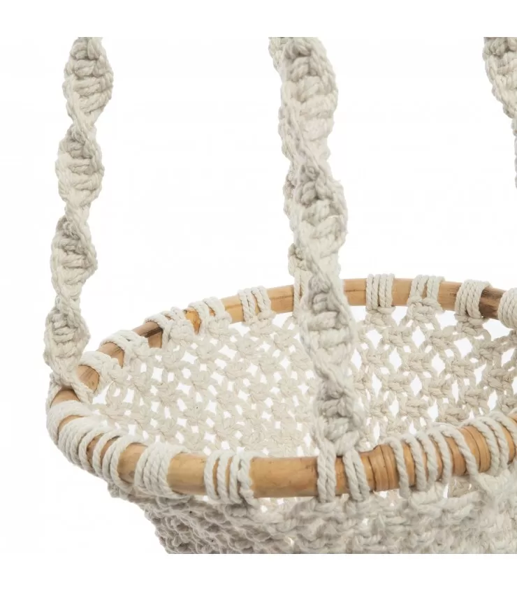 The Twisted Macrame Plant Holder - Natural White - L