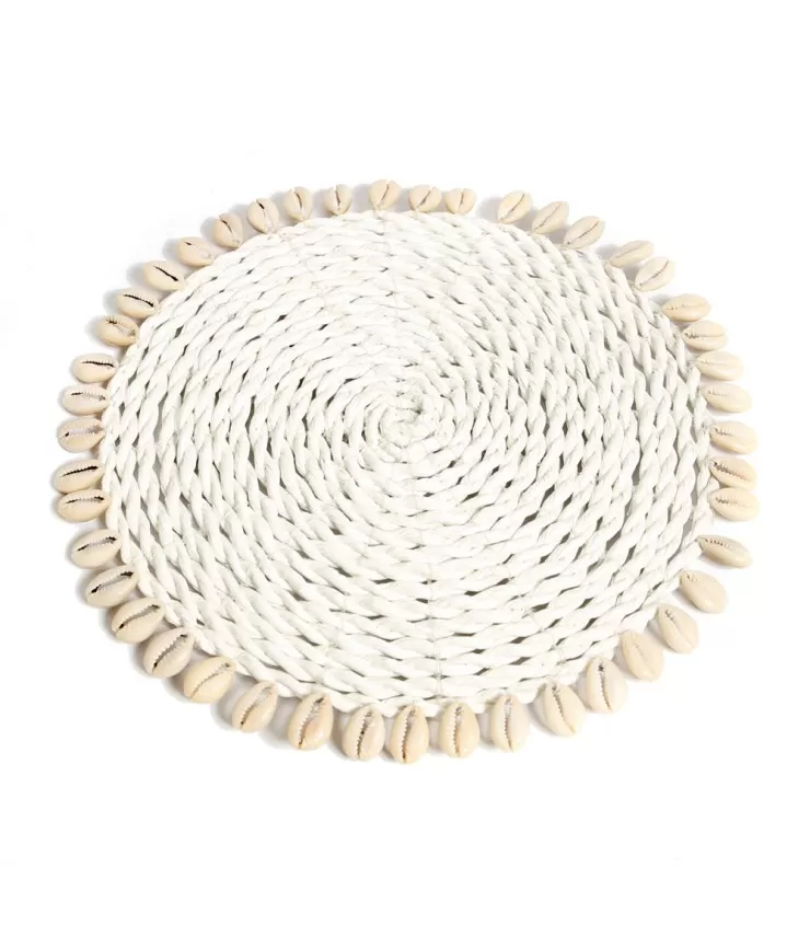 The Seagrass Shell Pan Coaster - White