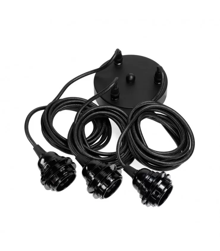 Lámparas de ajuste techo - Negro - 3 accesorios