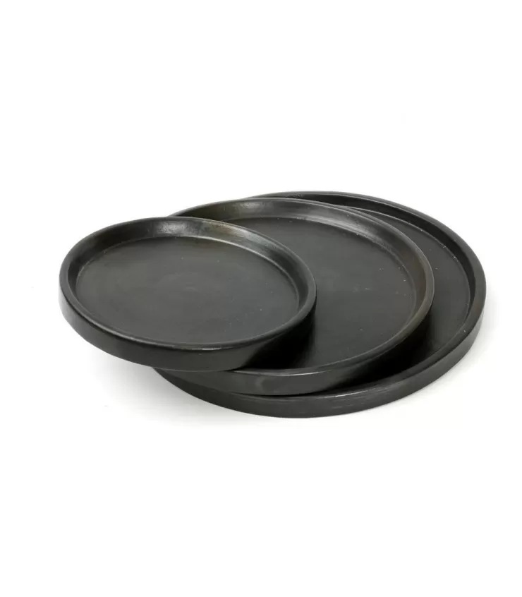 The Terracotta Burned Plate - Black - L