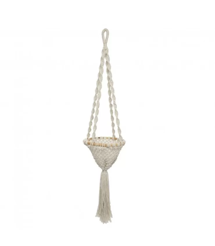 The Twisted Macrame Plant Holder - Natural White - L