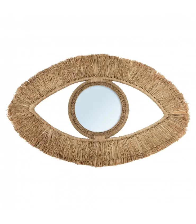 The Raffia Eye Mirror - Natural - M