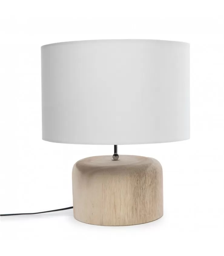The Teak Wood Table Lamp - Natural White