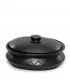 The Burned Oval Pot With Pattern - Black