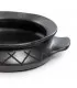 The Burned Oval Pot With Pattern and side handles - Black