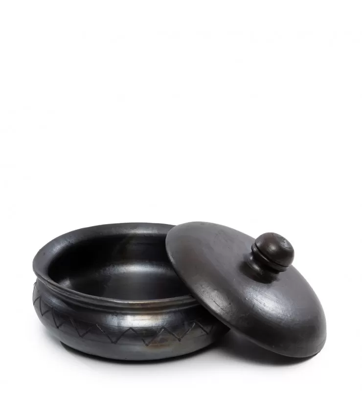 The Burned Curry Pot With Pattern - Black