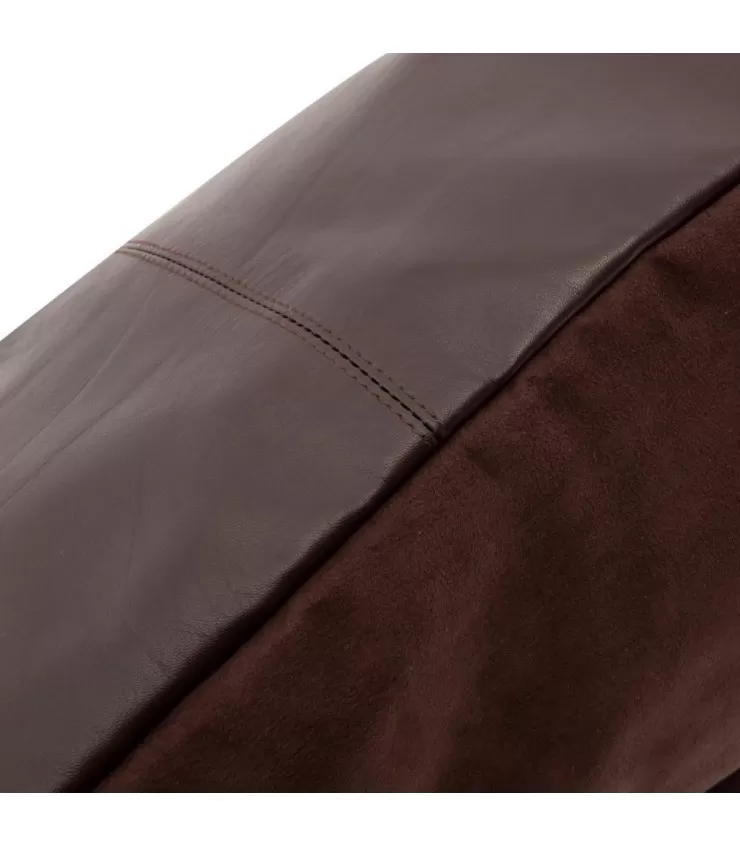 La Funda de Cojín Four Panel Leather - Chocolate - 60x60