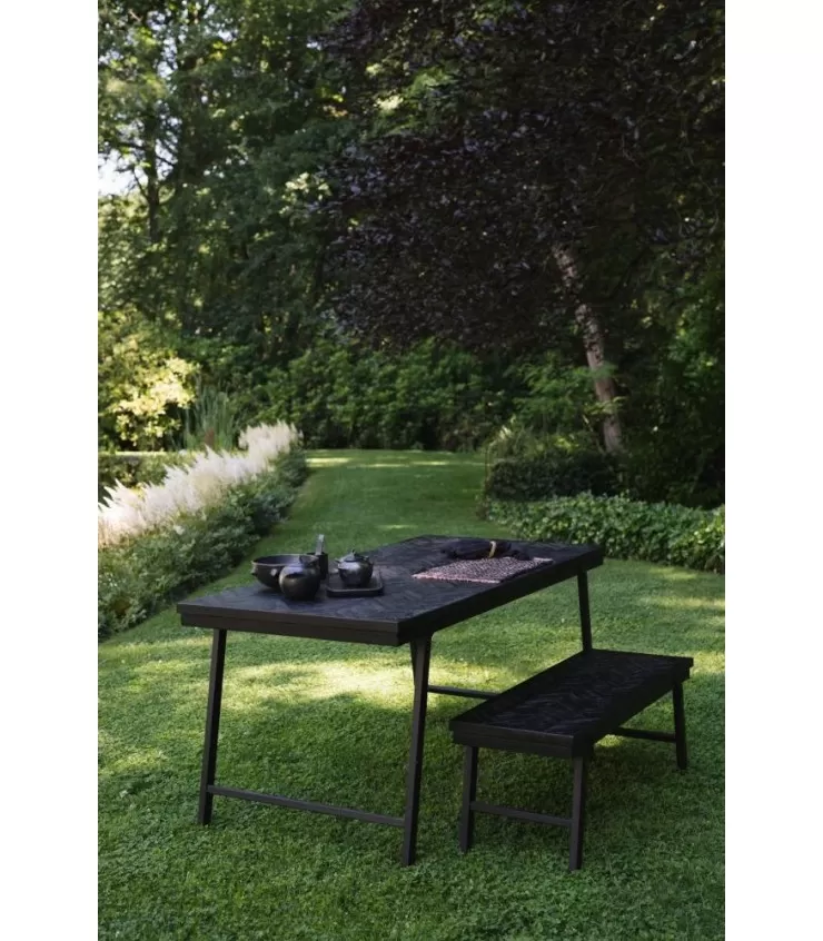 The Herringbone Market Table - Black - 160cm