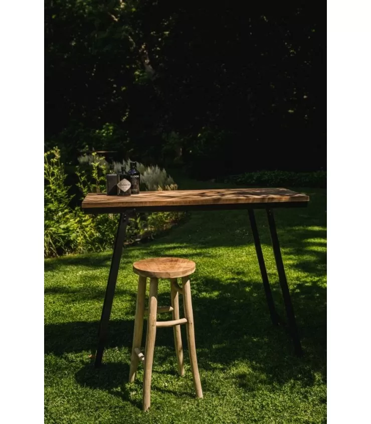 The Herringbone High Table - Natural - 140cm