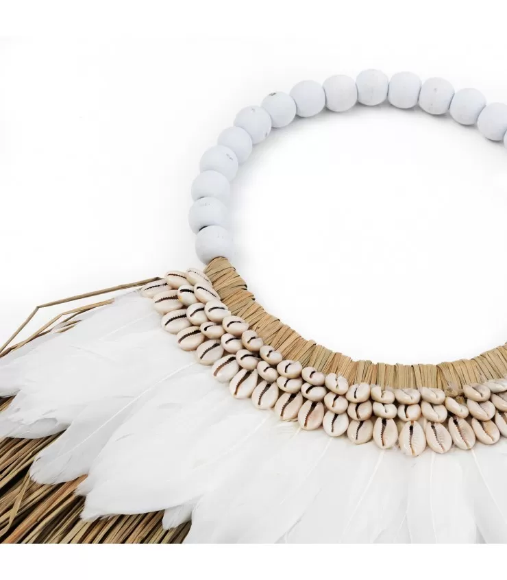 The Alang Feather Necklace - Natural White