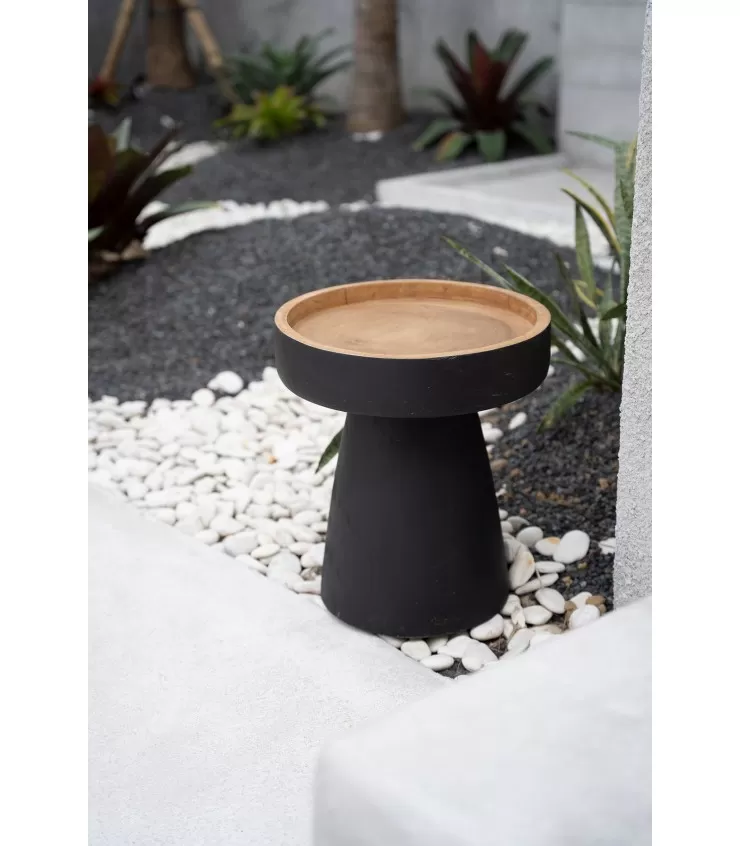 The Rayu Side Table - Black Natural