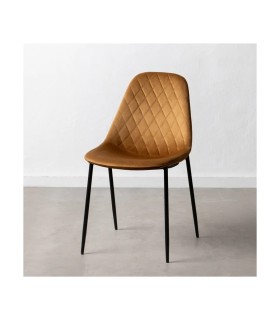 SILLA MARRÓN TEJIDO-METAL SALÓN 46 X 51 X 83,50 CM