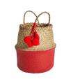 Cesto de ratán rojo 43 cm