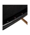 SILLA NEGRO MADERA TECA-PIEL SALÓN 50 X 52 X 83 CM