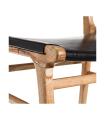 SILLA NEGRO MADERA TECA-PIEL SALÓN 50 X 52 X 83 CM