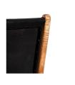 SILLA NEGRO MADERA TECA-PIEL SALÓN 50 X 52 X 83 CM