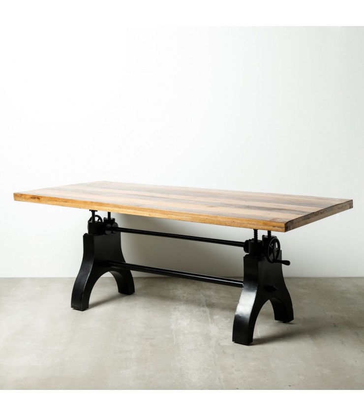 MESA COMEDOR NATURAL-NEGRO 220 X 100 X 75 CM